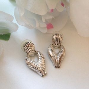 Silver Tone Door Knocker Earrings